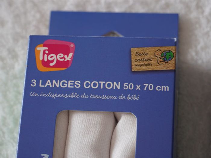Lot de 6 Langes blancs coton 50 x 70 cm neufs - photo numéro 2