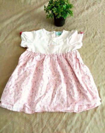 Robe rose, fleuri printemps été, fille, 12 mois, vertbaudet