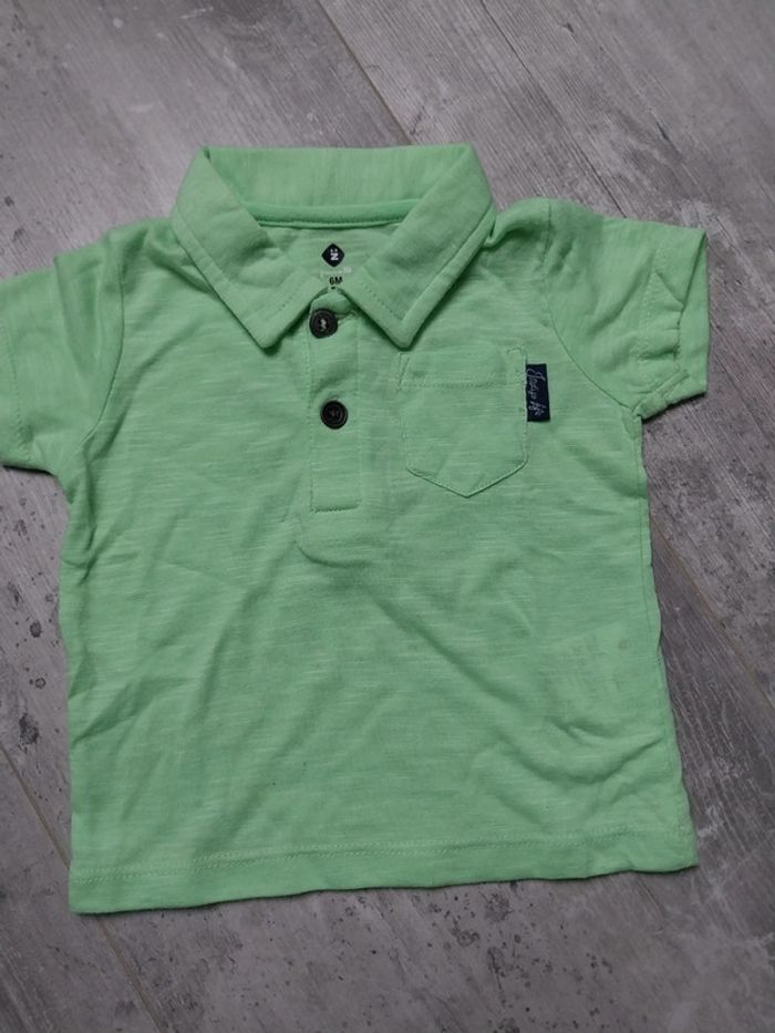 Ensemble salopette en jean et polo 6 mois - photo numéro 3