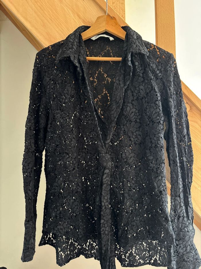 Chemise dentelle noire Zara