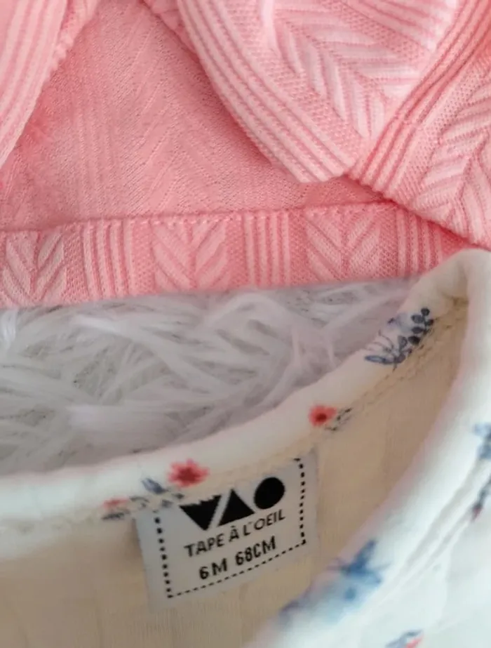 Combinaison molleton fleuri et turban TAO fille 6 mois 🎀 - photo numéro 6