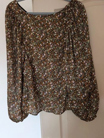 Blouse noire fleurie fluide Naf Naf
