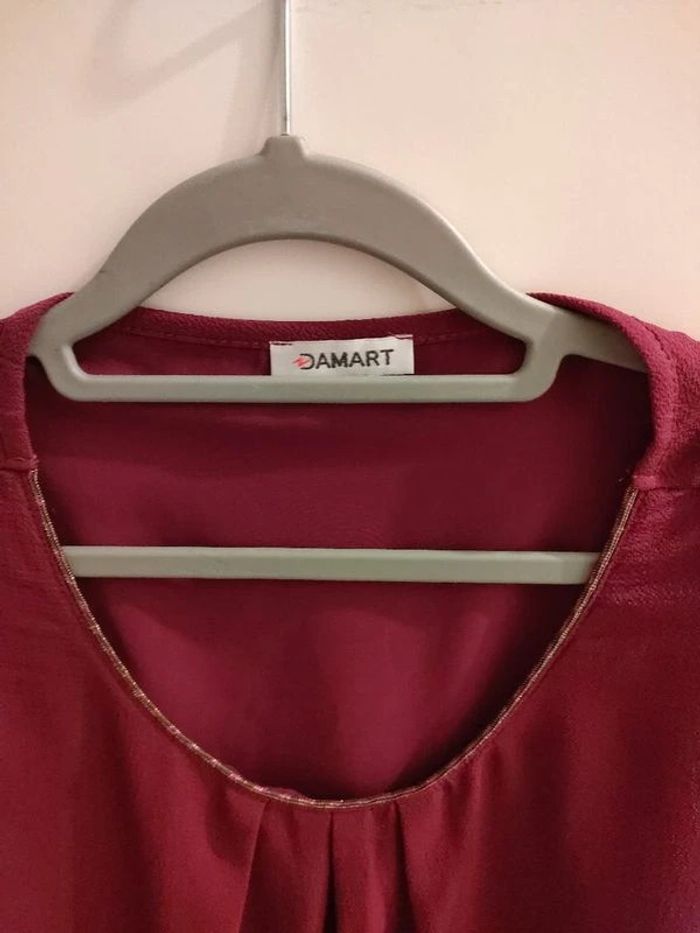 Blouse bordeaux taille 40 Damart - photo numéro 3