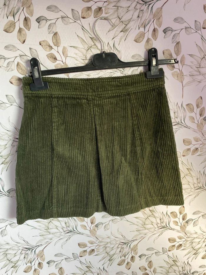 Jupe côtelé kaki Zara - photo numéro 3