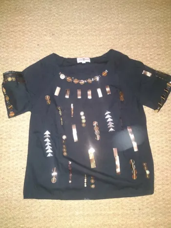 Tee shirt Femme Noir /Sequins