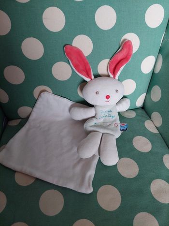 Sucre d'orge - peluche lapin turquoise Cajou