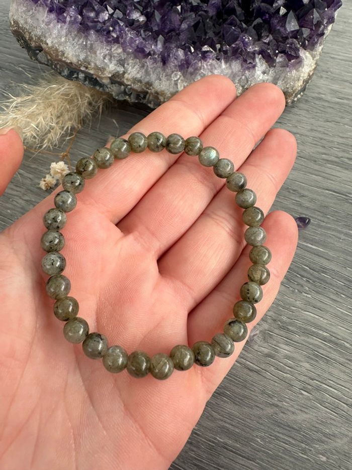 Bracelet perles en labradorite de Madagascar - Pierre naturelle - photo numéro 4