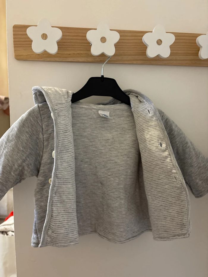 Veste épaisse grise Petit Bateau 3-6 mois - photo numéro 5