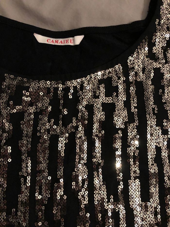 Haut Noir strass camaïeu - photo numéro 2