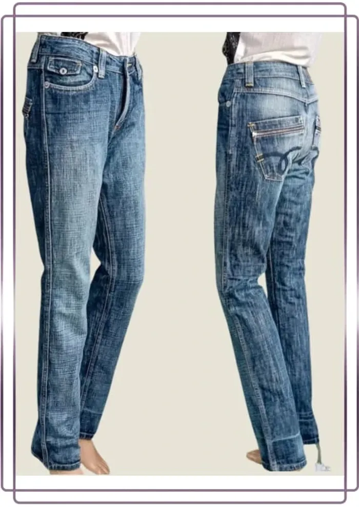 Jean vintage y2k Les Petites Bombes, coupe straight ,taille basse , 100 % coton - photo numéro 2
