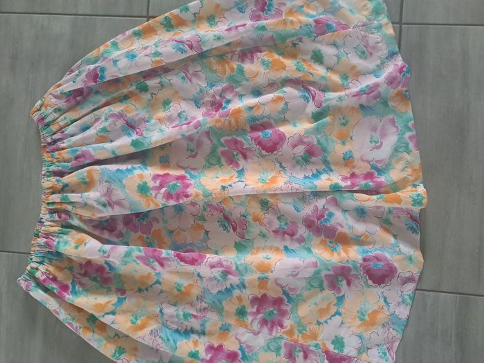 Jupe vintage à fleurs multicolore - photo numéro 3