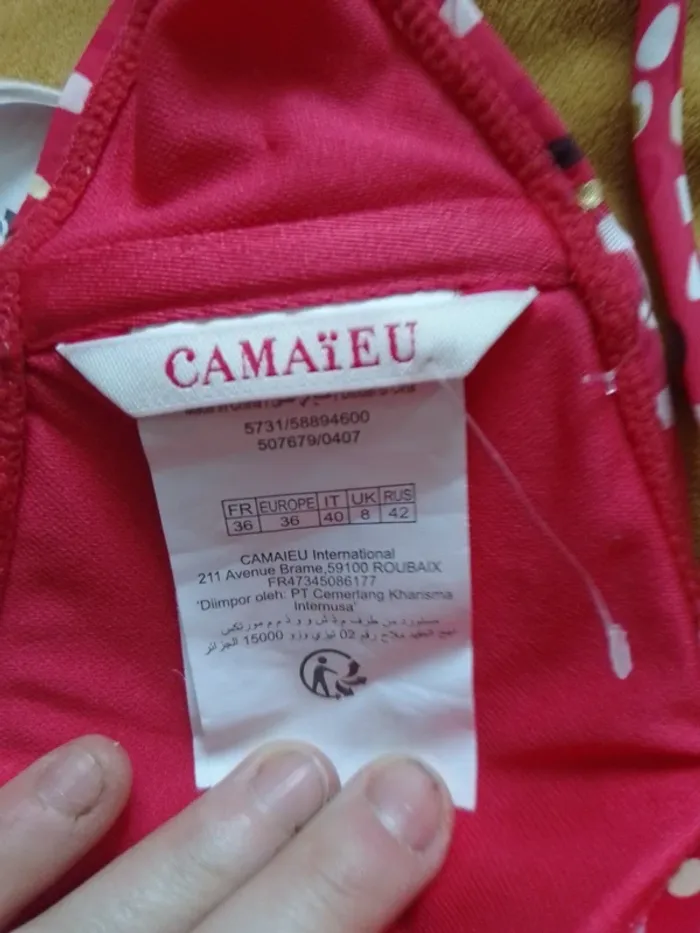 maillot de bain avec coussinets rembourrés amovibles - taille 36 - polyester - photo numéro 5