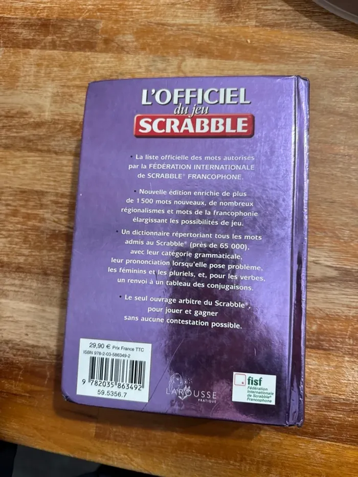 Livre l’officiel du jeu Scrabble - photo numéro 3
