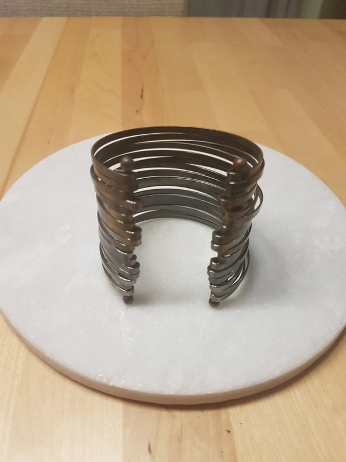 Bracelet manchette métal gris anthracite Naf Naf