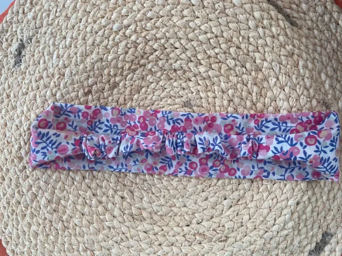 Bandeau cheveux petites fleurs liberty rose - photo numéro 2