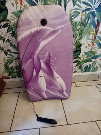 Bodyboard violet avec dauphins