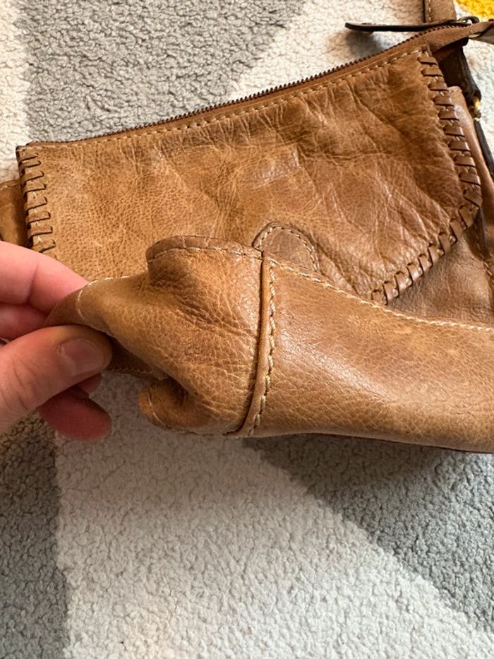 Sac à bandoulière en cuir couleur marron clair Colorado - photo numéro 9