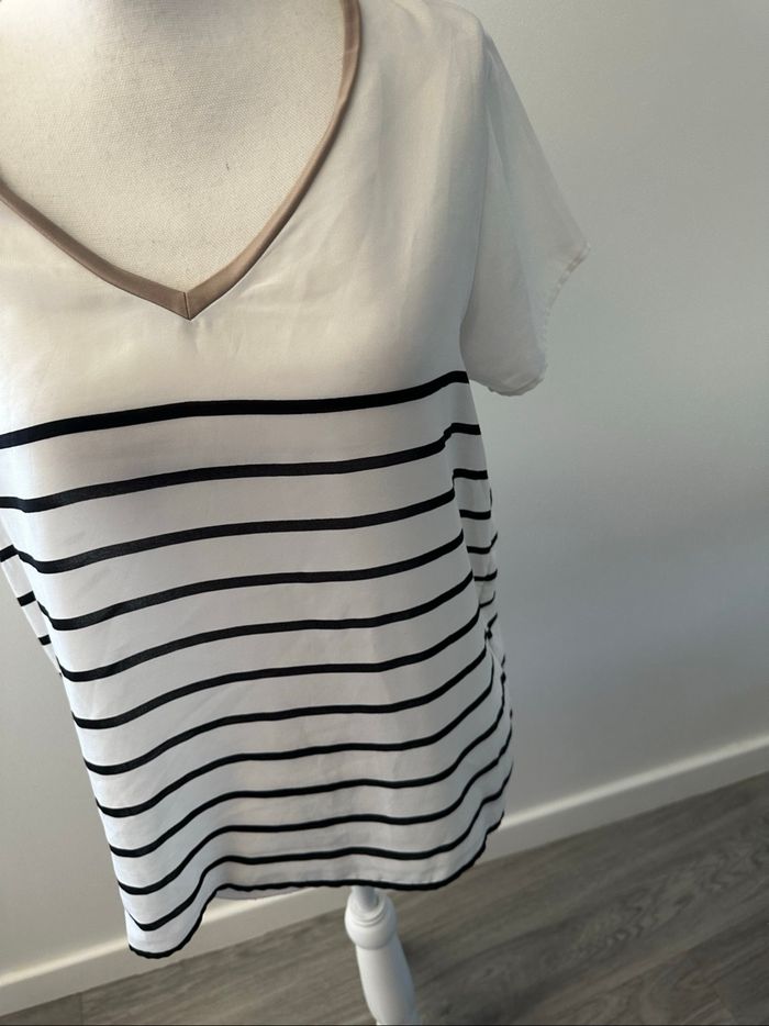 Blouse marinière noire et blanche Liu Jo T40 L - photo numéro 3