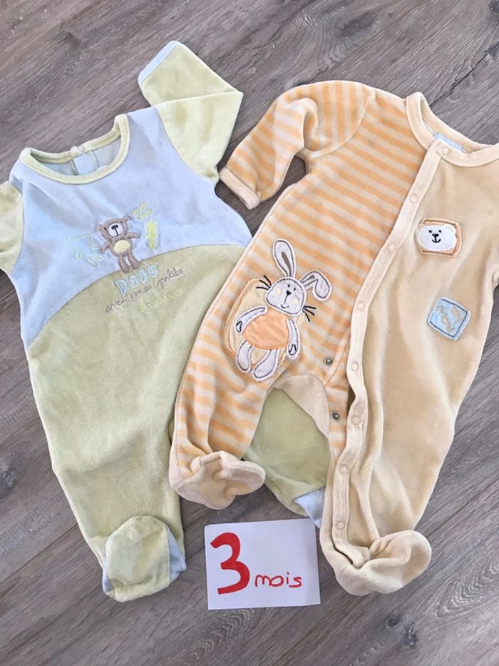 Lot 2 pyjamas 3 mois mixte