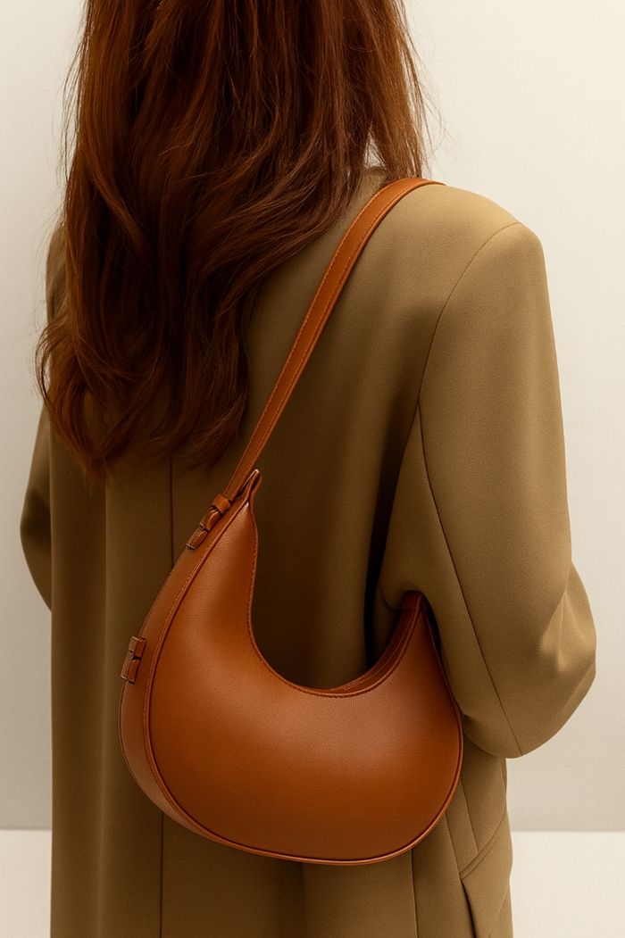 Petit sac à main smili cuir marron - photo numéro 2