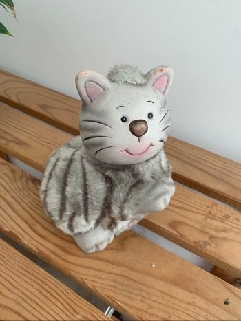 Tirelire en peluche chat