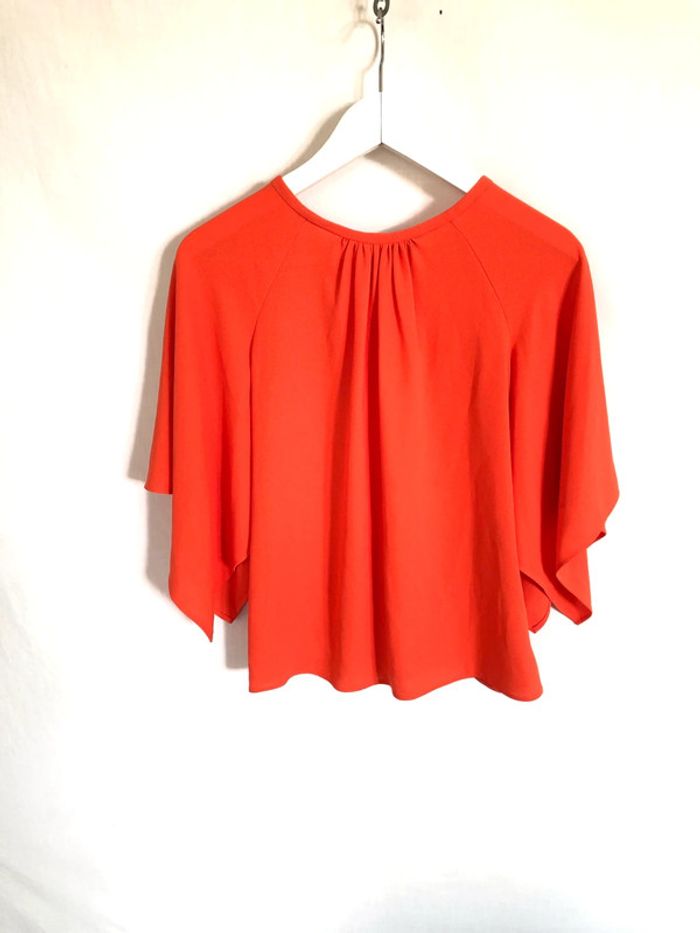 Blouse corail Zara manches trois quarts ample taille XS / 34 36 comme neuve - photo numéro 11