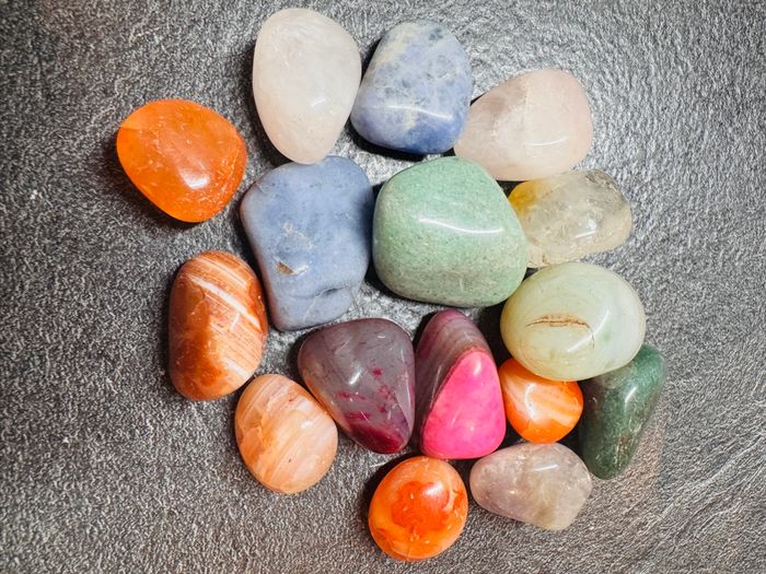 Lot de 120 g de Pierres Naturelles Polies – Variété de pierres semi-précieuses – Idéal pour collection ou création