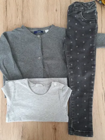 Ensemble dpam/okaidi/lulu castagnette 2ans