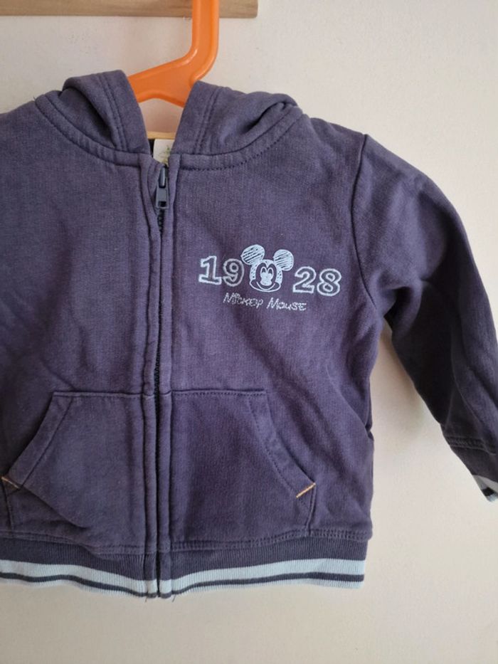 Gilet zippé capuche Bébé garçon 6 mois Disney baby - photo numéro 2