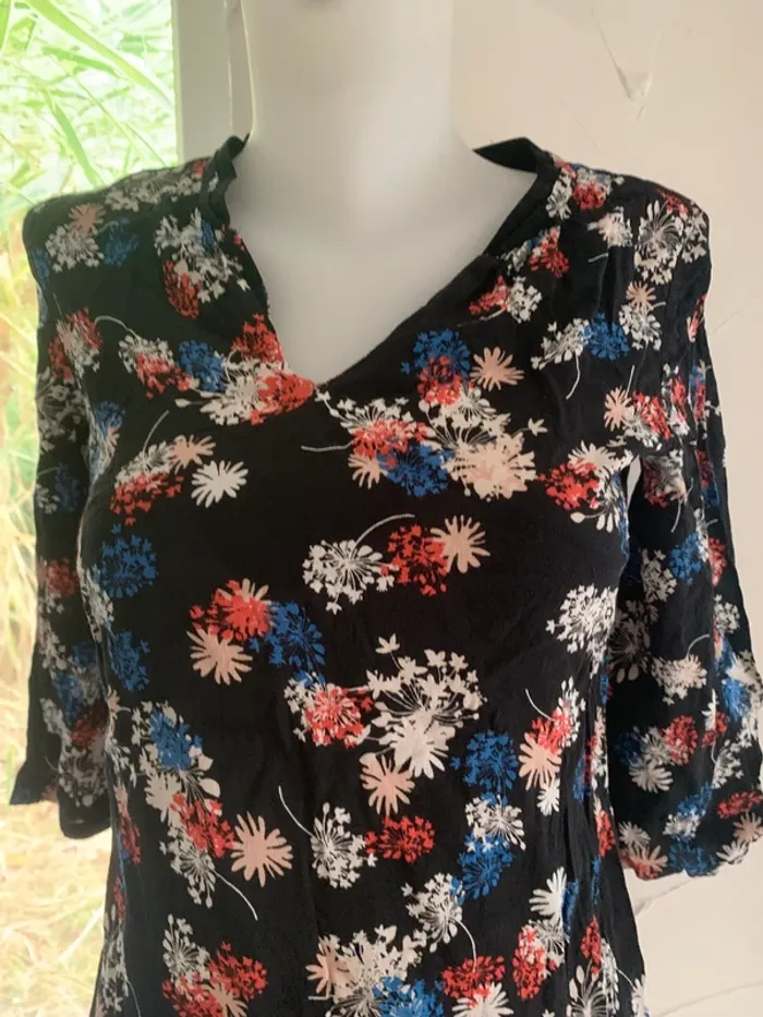 Blouse fleurie Comptoir des cotonniers tailke36manches 3/4 - photo numéro 5