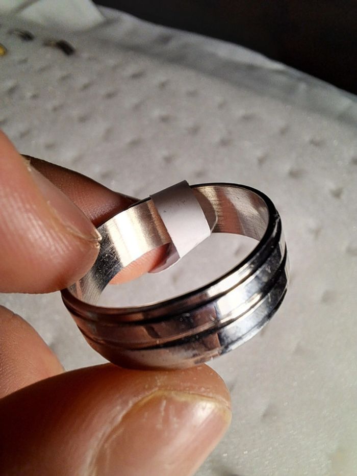 Bague acier inoxydable argentée