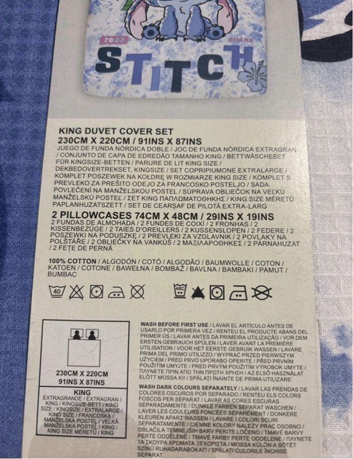 Neuf parure housse de couette + taies Stitch - Disney / King size 240 x 220 - photo numéro 5