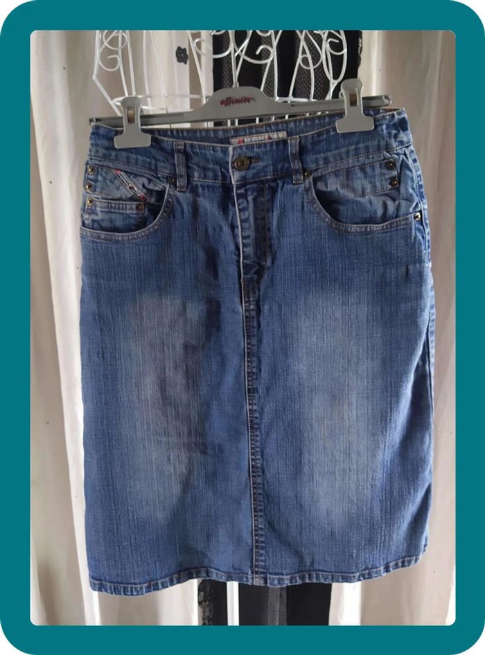 Jupe droite en jean
