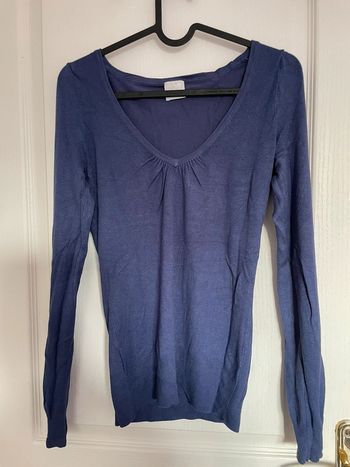 Pull col v bleu taille 36