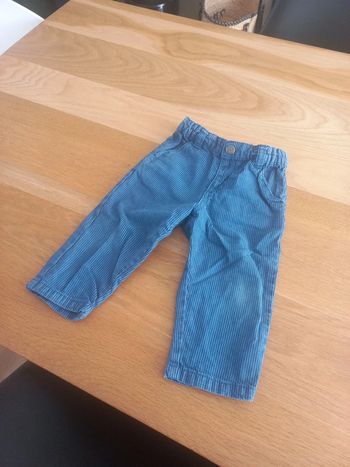 Pantalon bleu Cyrillus taille 12 mois