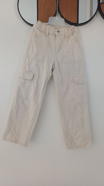 Jeans crème style cargo Kiabi