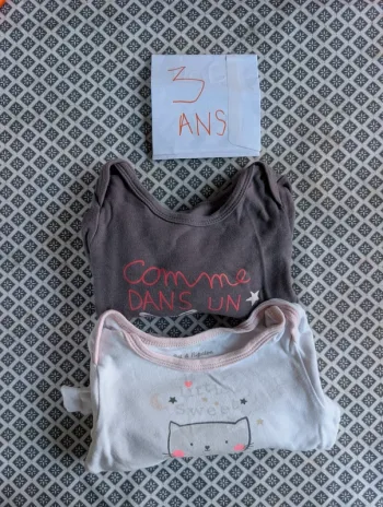 Body manches longues bébé fille 3 ans
