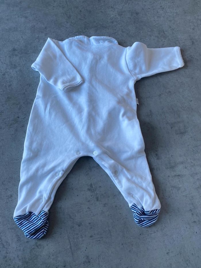 Pyjama blanc 1 mois absorba coton - photo numéro 2