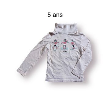 Vertbaudet Sous-pull manches longues Ski Girl rose Taille 5 ans