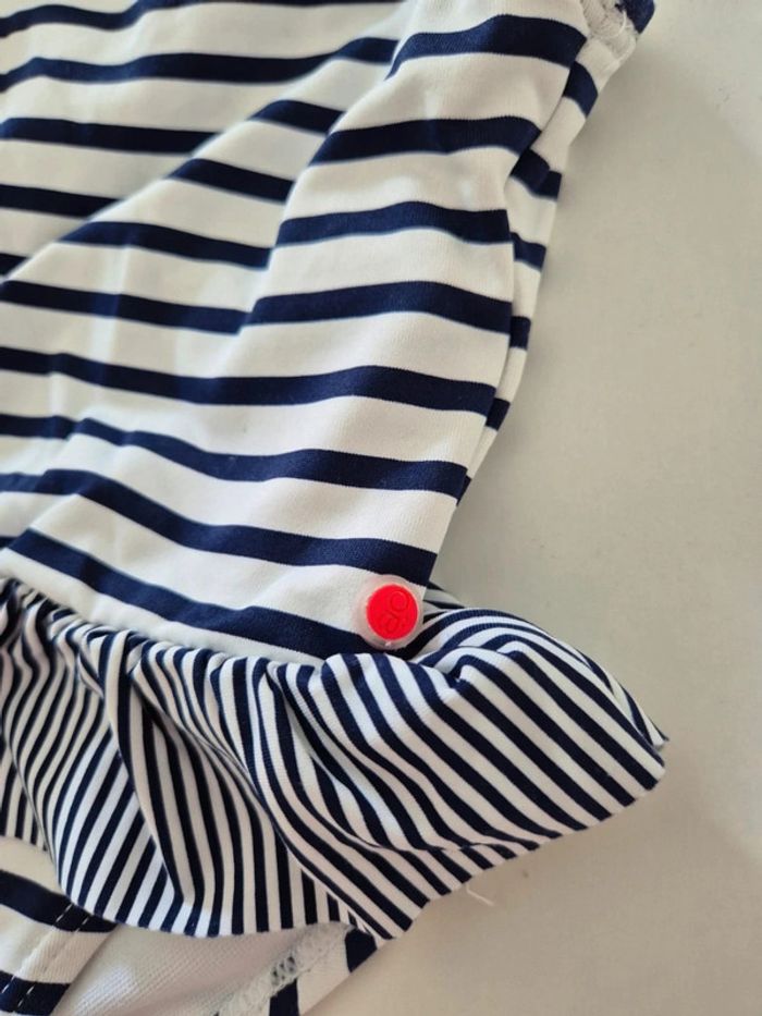 Maillot de bain obaibi 1 pièce 9 12 mois 74cm mariniere marin - photo numéro 3
