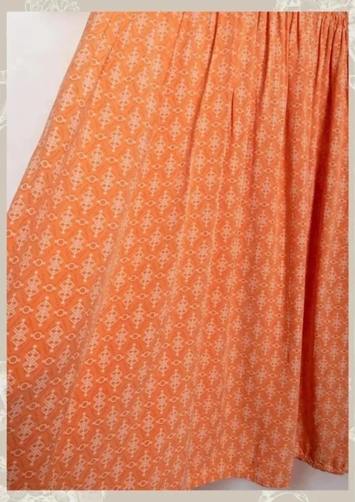 Robe d’été orange abricot motif berbère Madison Taille S/M - photo numéro 5