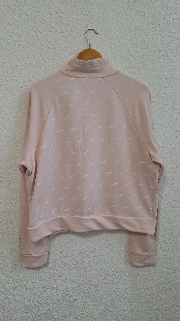 Sweat Puma rose logo argenté – Taille L - photo numéro 6