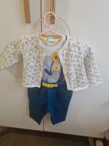 Ensemble 3 pièces okaïdi 12 mois fille