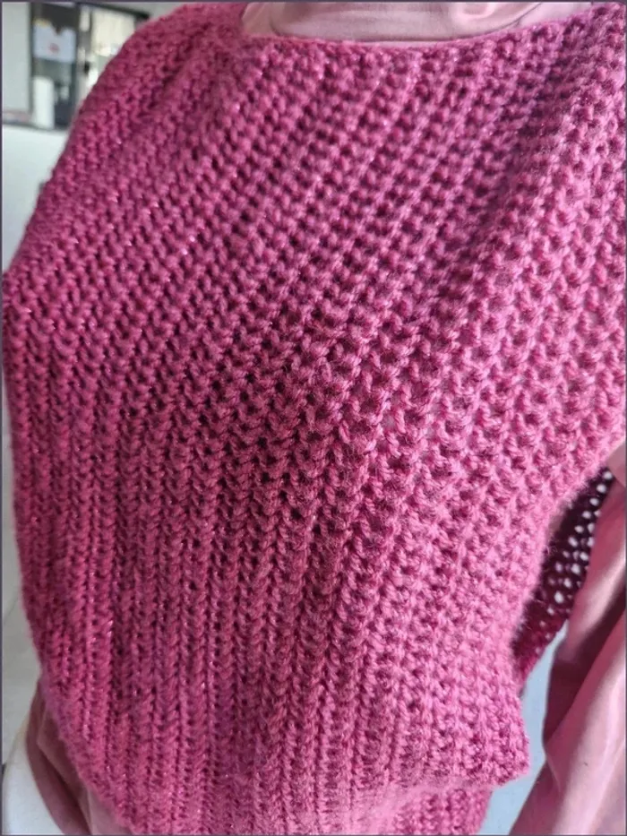Pull en maille framboise - Taille S/M - Eternas Nouidades - photo numéro 3