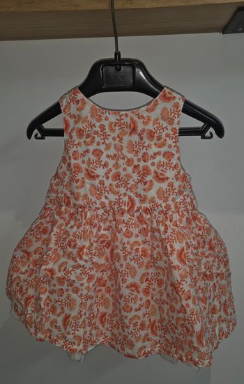 Robe réversible corail/blanche 6 mois