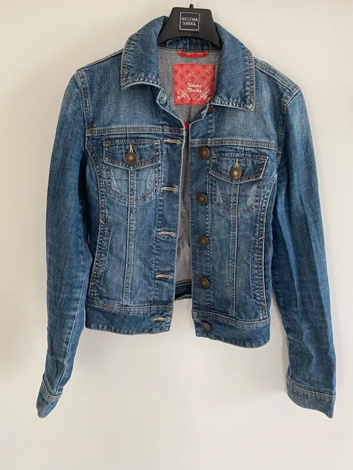 Veste en jeans cache cache bleu