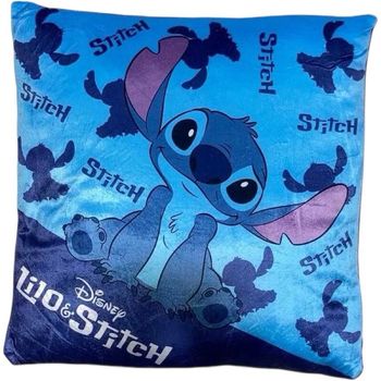 Coussin stitch bleu en velours