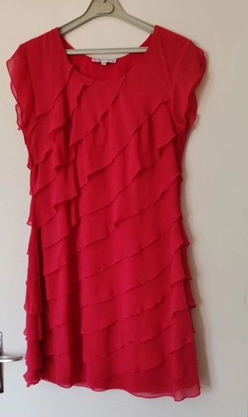 Robe à volants Scottage rose fuchsia