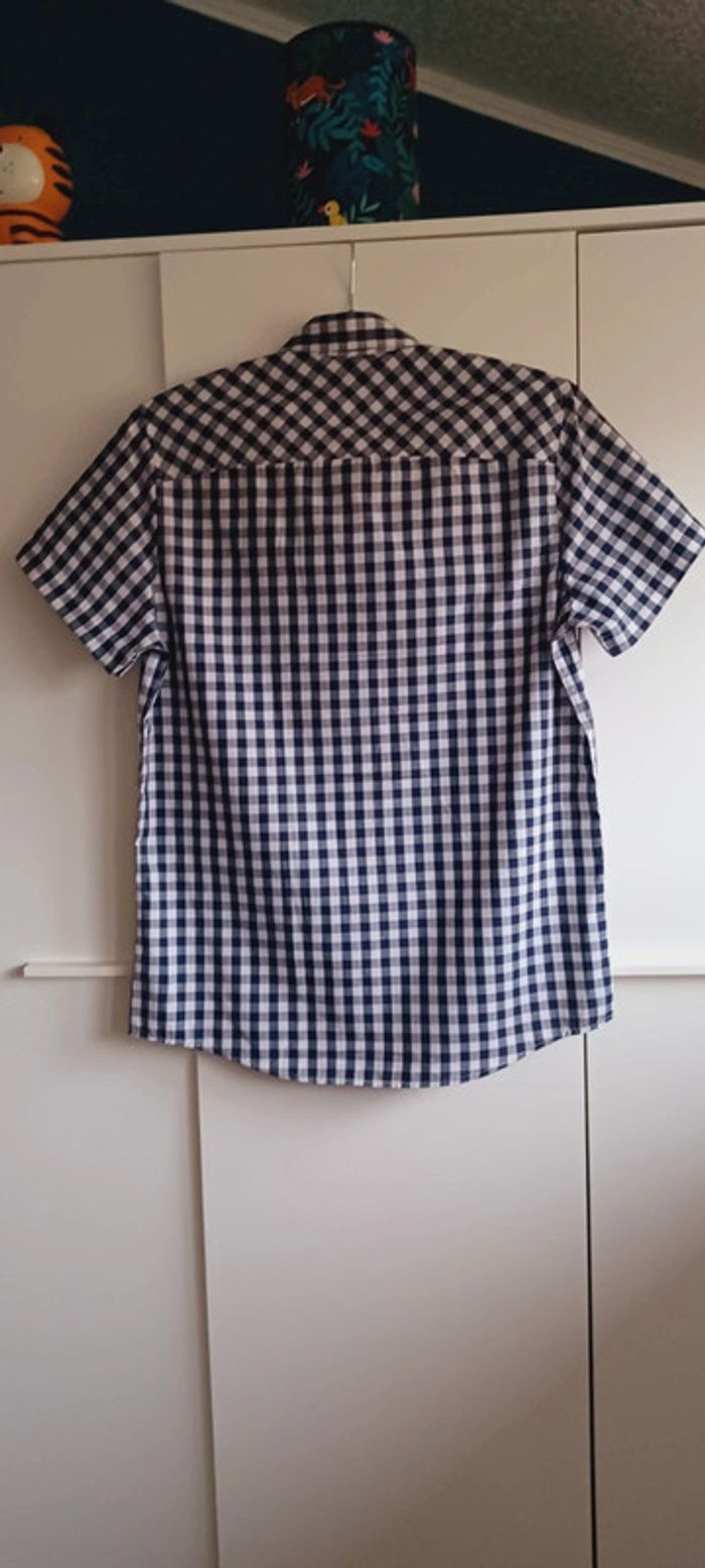 Chemise homme à carreaux manches courtes, bleu marine et blanche, taille M, neuve avec étiquette 🏷. - photo numéro 6