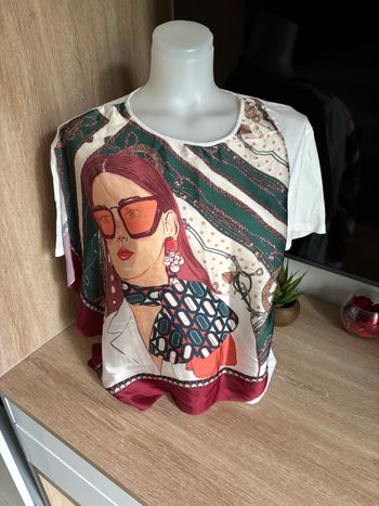 T-shirt imprimé fille matière foulard taille M